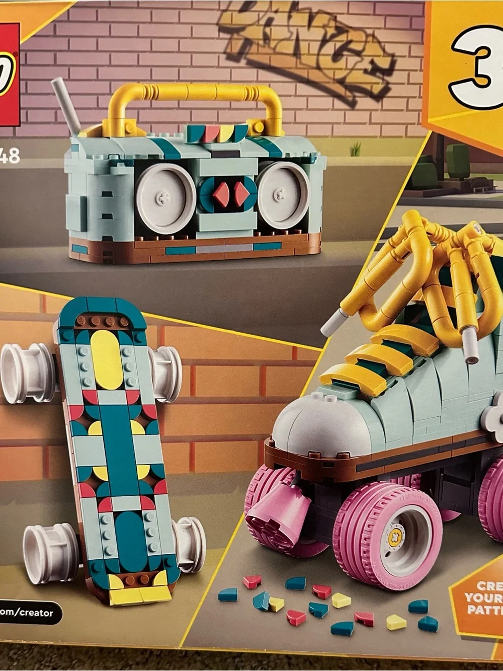 Lego Creator Retro Roller Skate in Teal, Pink & Yellow